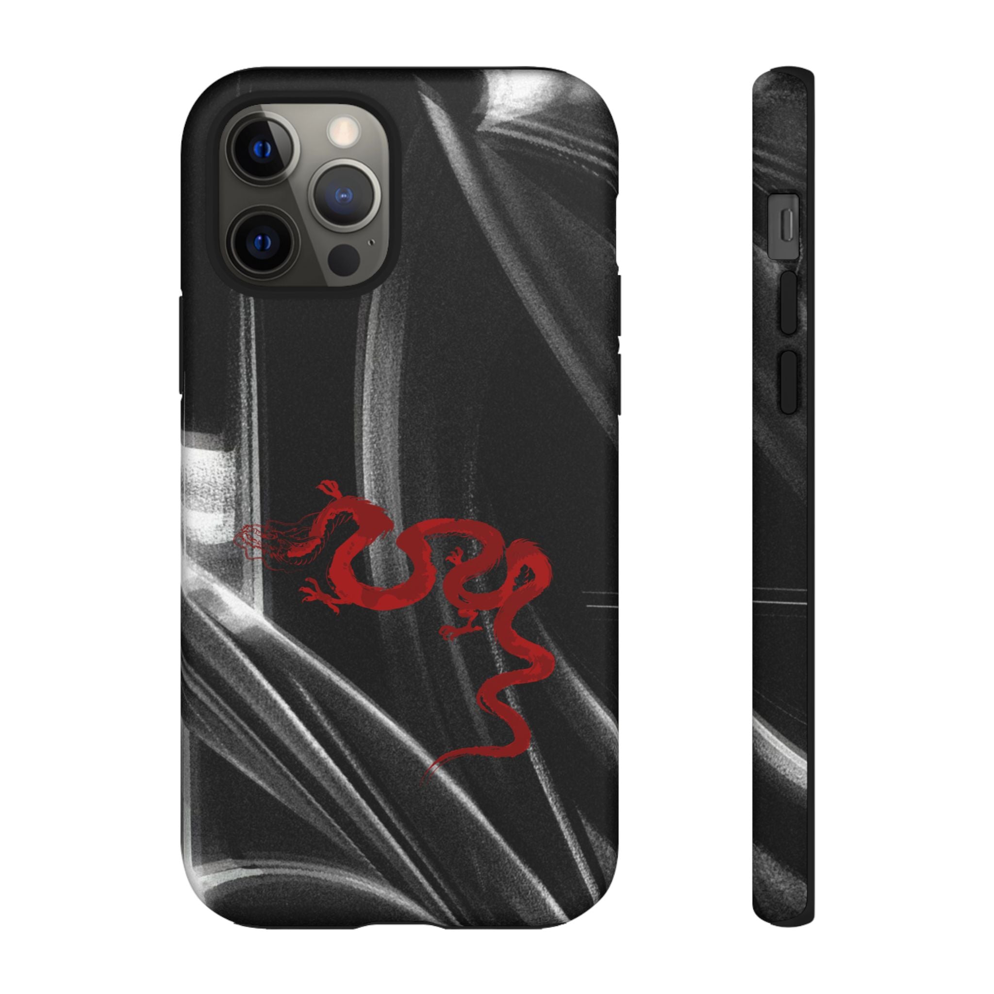 Phone Case — Black Abstract Smoke Design