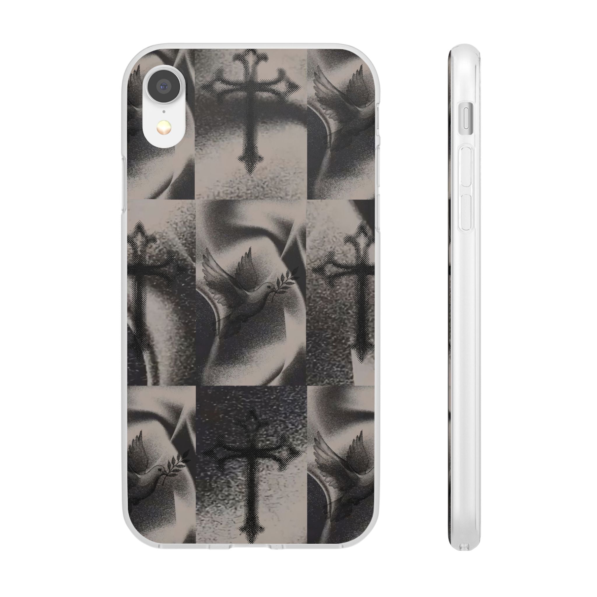 Phone Case — Dove & Cross Checkerboard Design