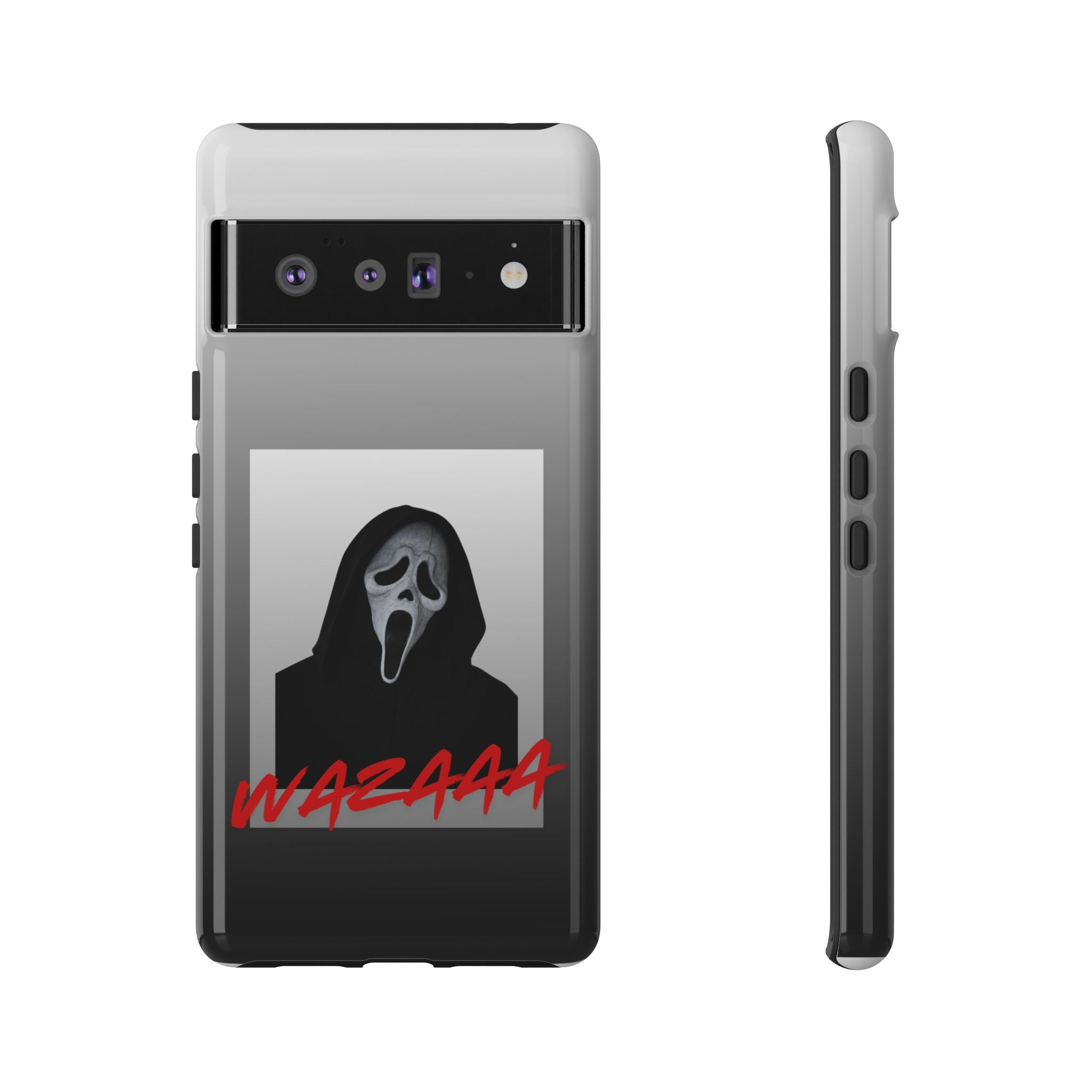 Scream Mask Phone Case – 'WAZAAA' Horror Movie Protective Cover
