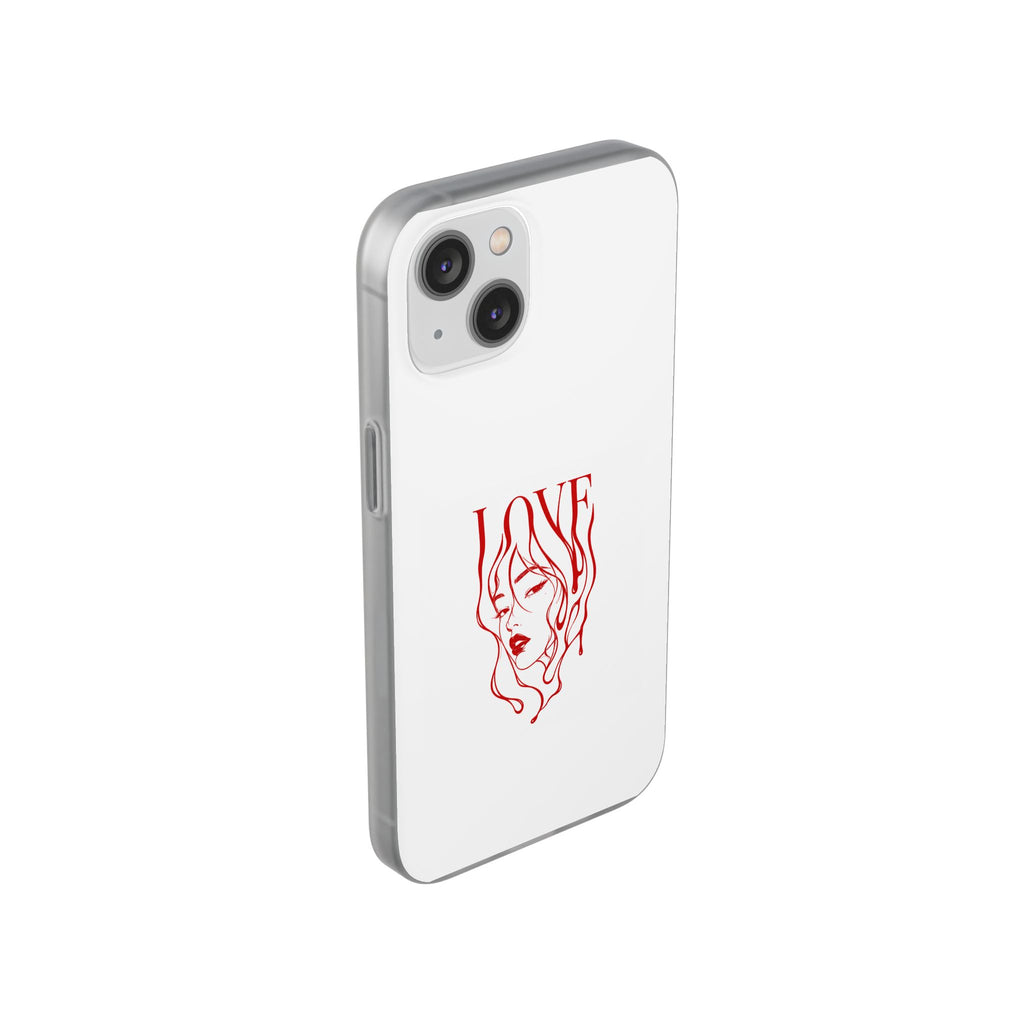 Red Line Art 'LOVE'  Face Design - Flexi Case