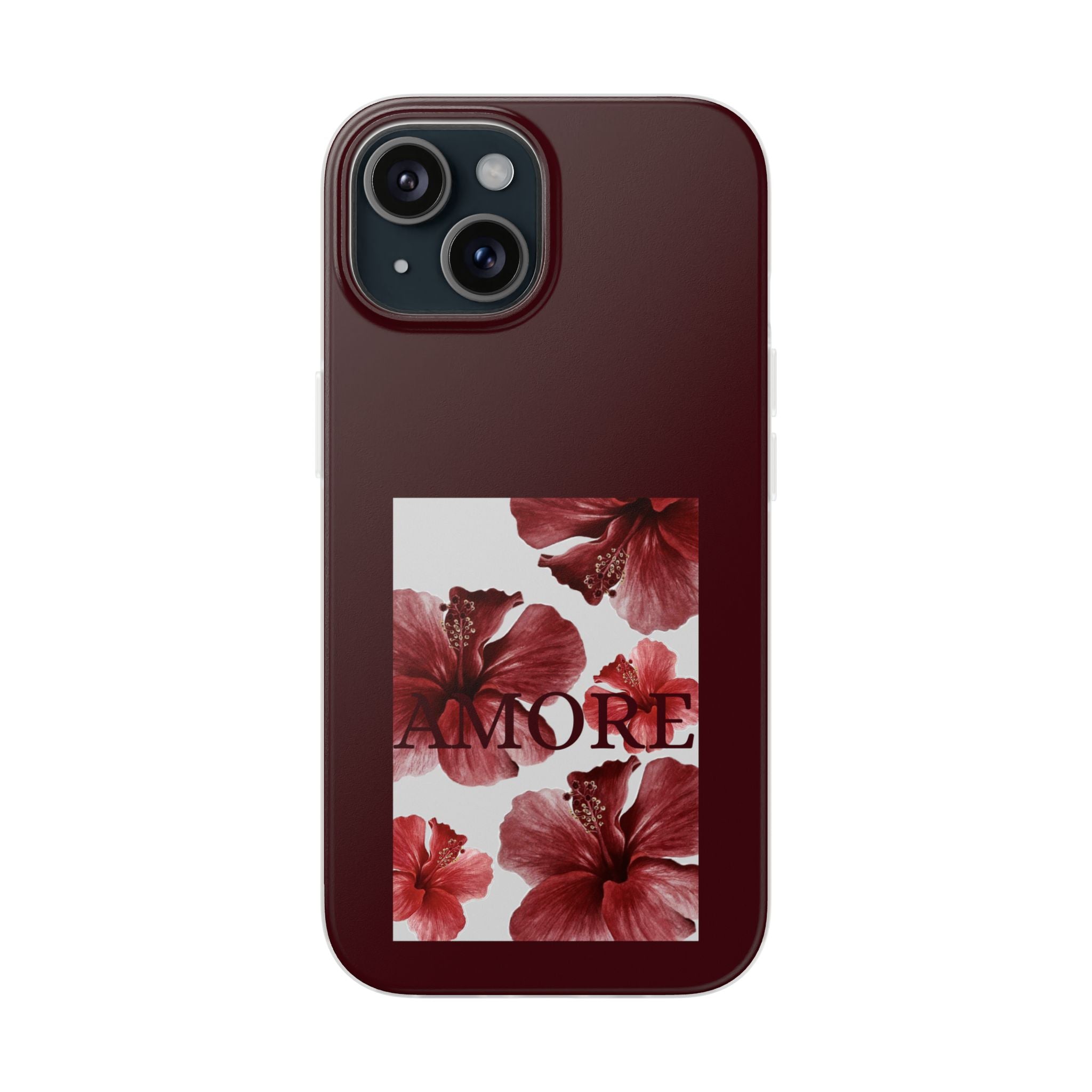 Floral Amore Phone Case — Burgundy Hibiscus Flexible Protection