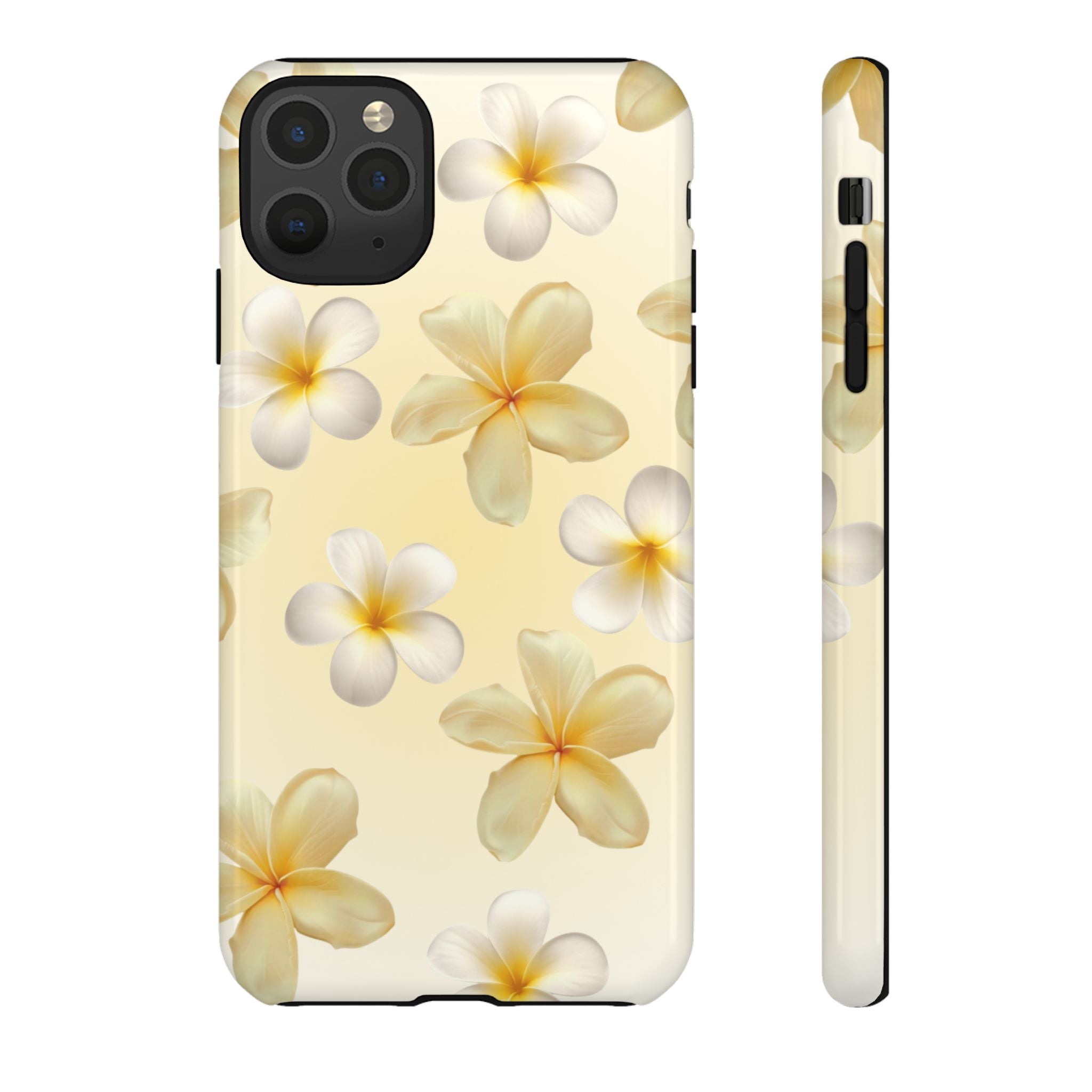 Plumeria Floral Phone Case — Tropical Yellow Hard Phone Cover