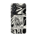 Praying Hands Phone Case – Black White Marble Spiritual Design