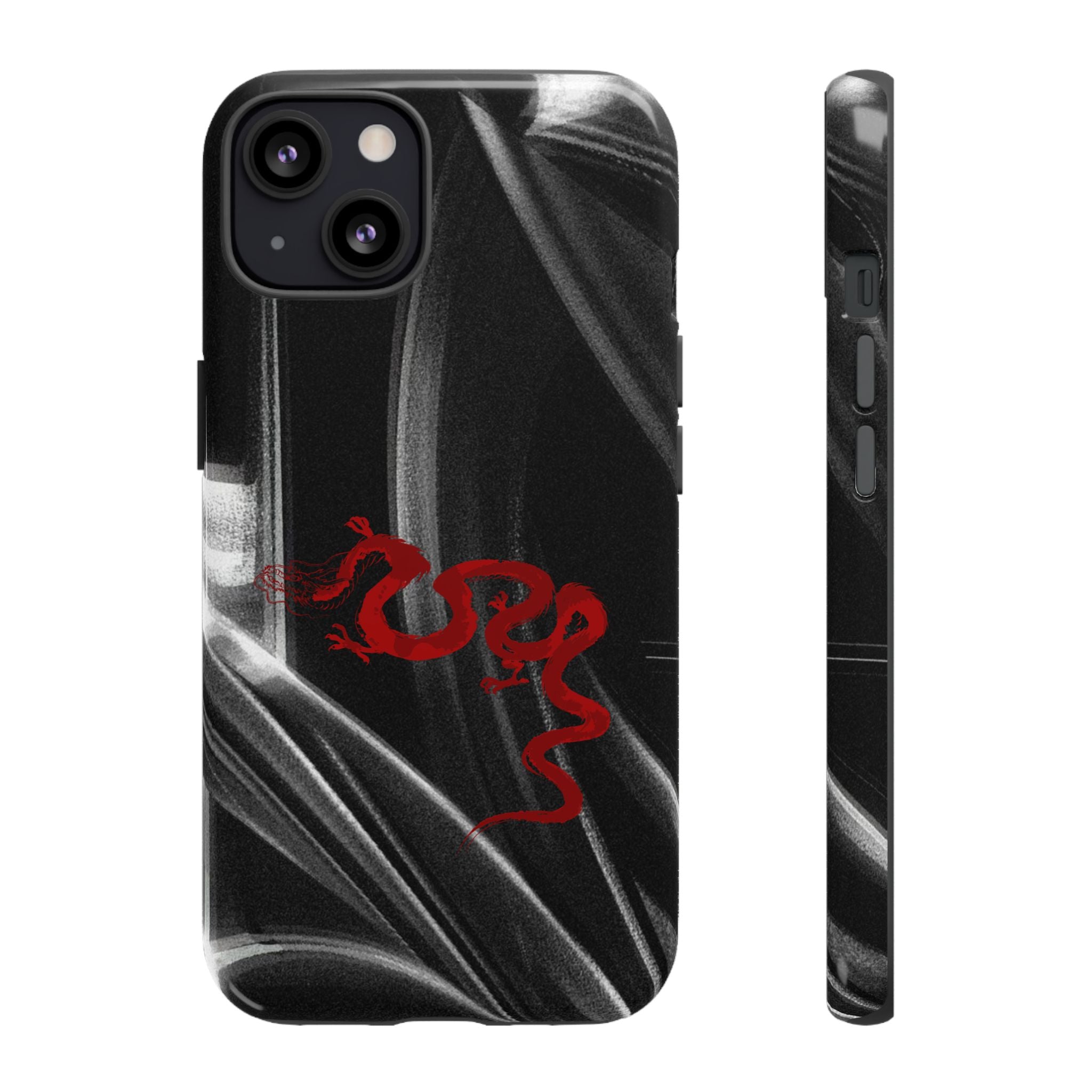 Phone Case — Black Abstract Smoke Design