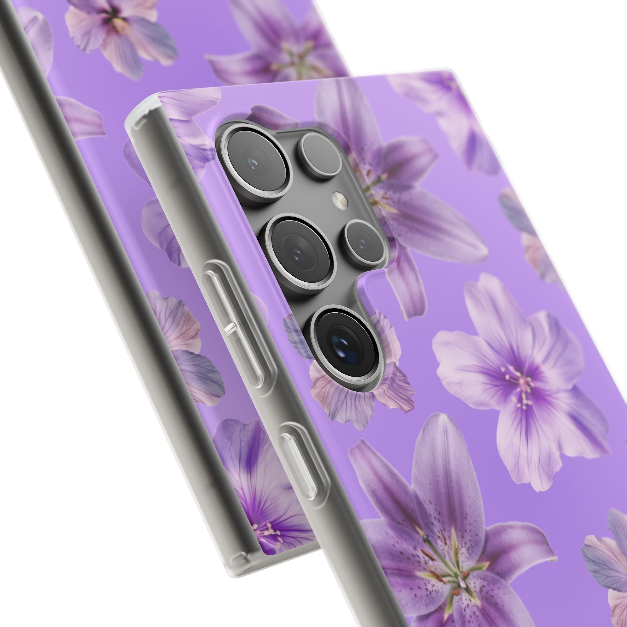 Purple Floral Phone Case — Lavender Blossom Flexi Case