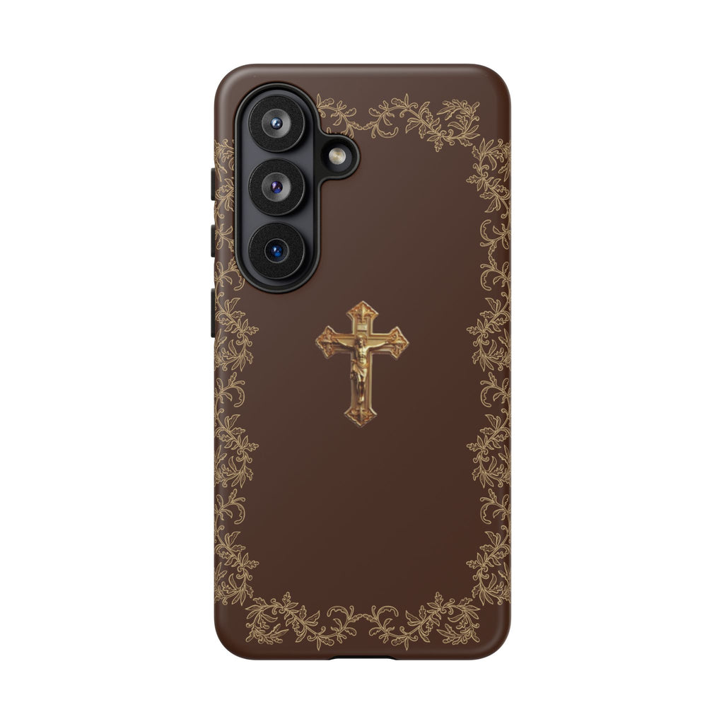 Gold Cross Bible - Christian Tough Phone Case