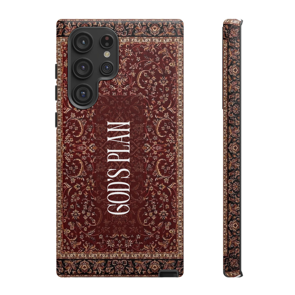 God's Plan — Vintage Tapestry Christian Tough Phone Case | Boho Faith Cover