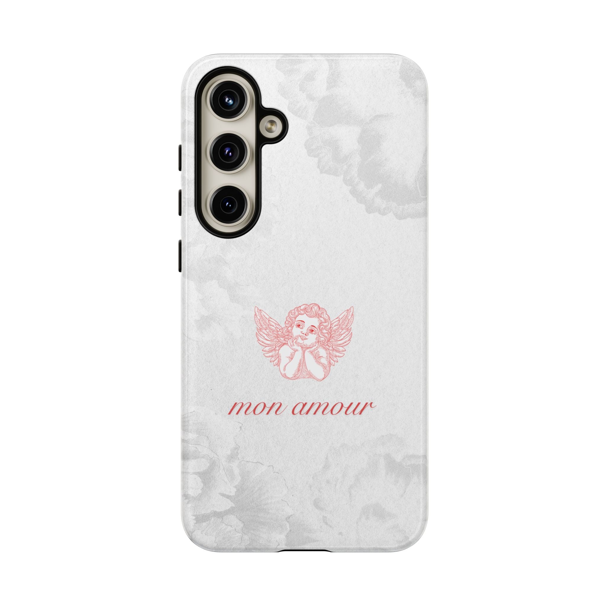 Tough Case — 'mon amour' Pink Cherub Floral Phone Case