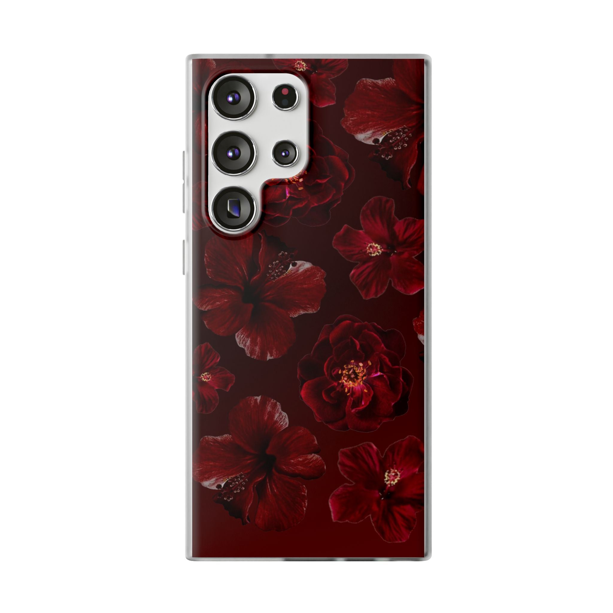 Red Floral Flexi Case — Dark Rose Phone Case