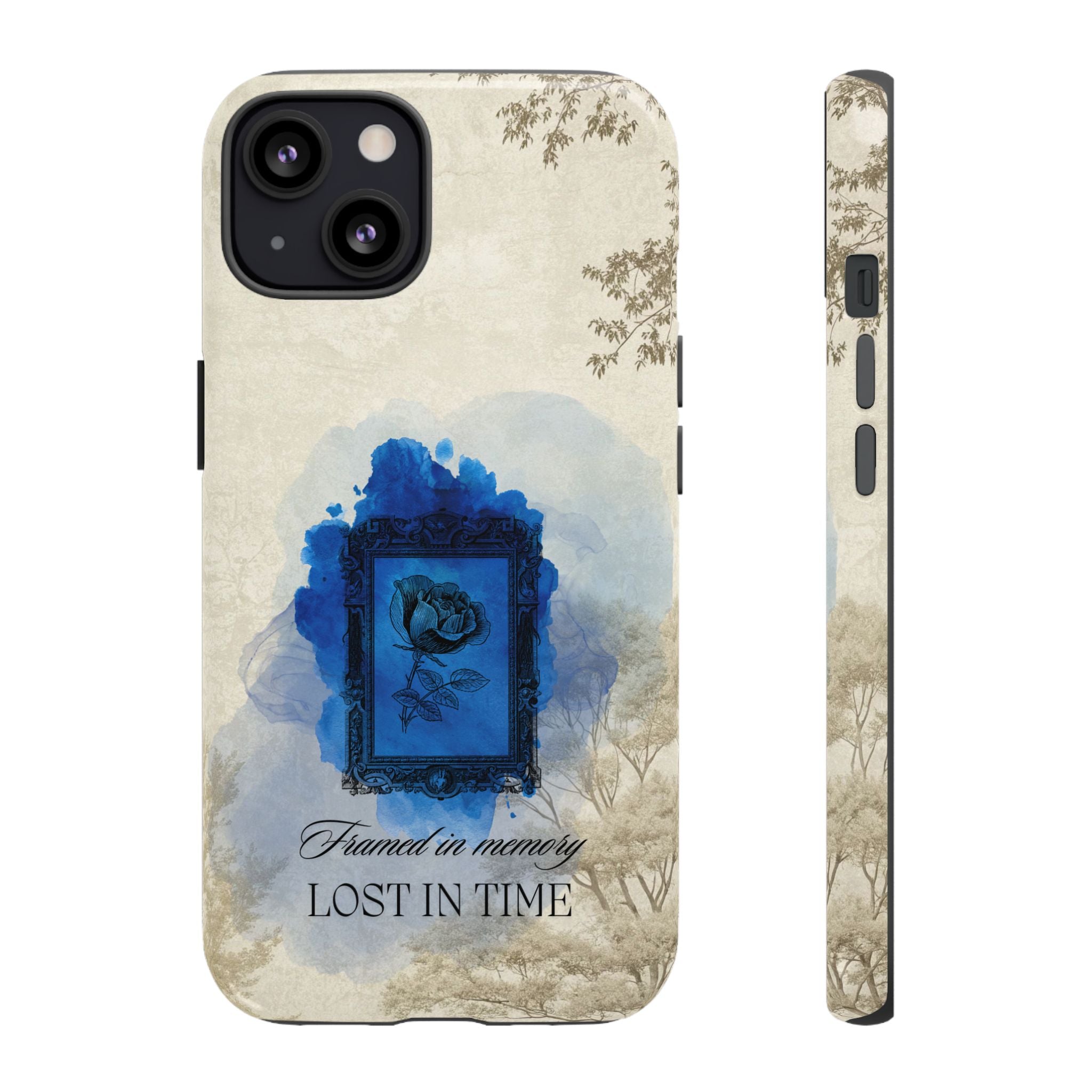 Vintage Blue Rose Phone Case – "Lost in Time" Protective Cover