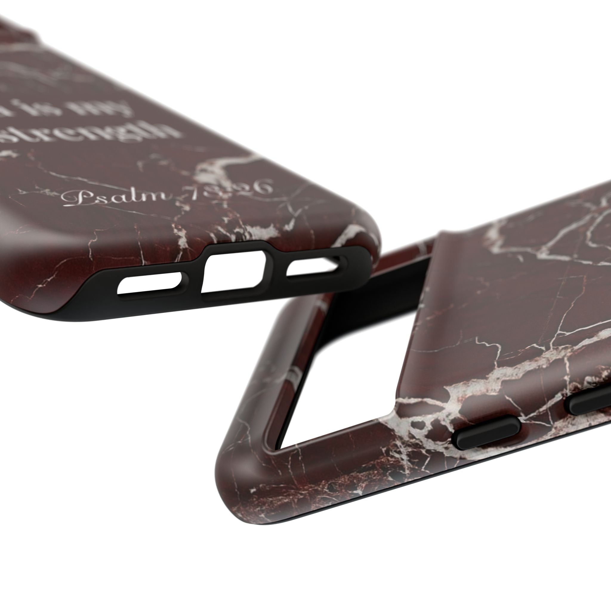God Is My Strength — Psalm 73:26 Christian Tough Phone Case | Marble Faith Cover