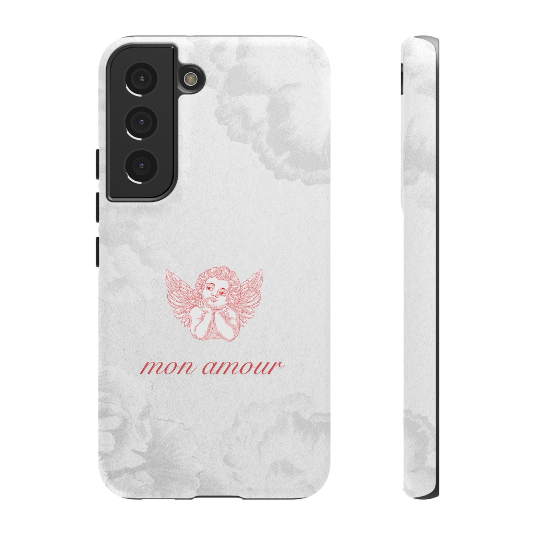 Tough Case — 'mon amour' Pink Cherub Floral Phone Case
