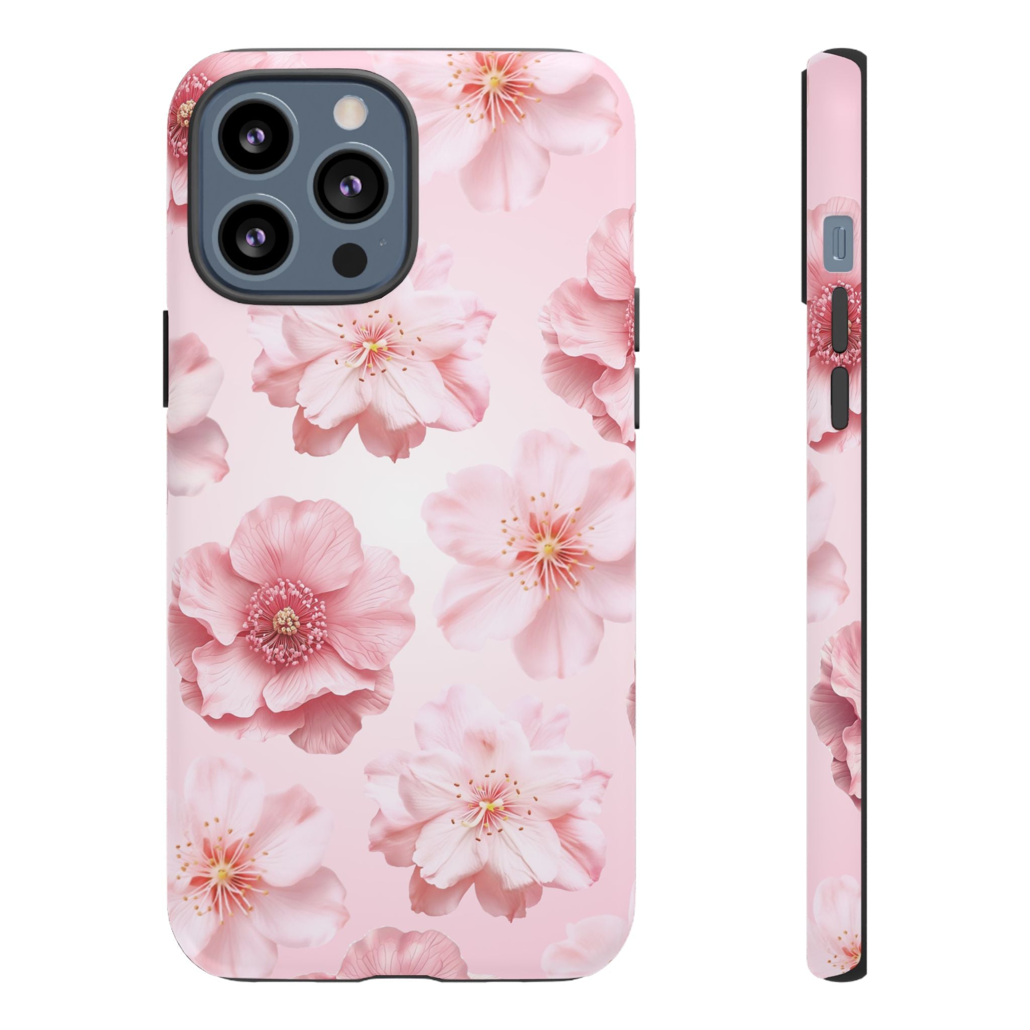 Pink Floral Tough Phone Case — Protective Sakura Blossom Design