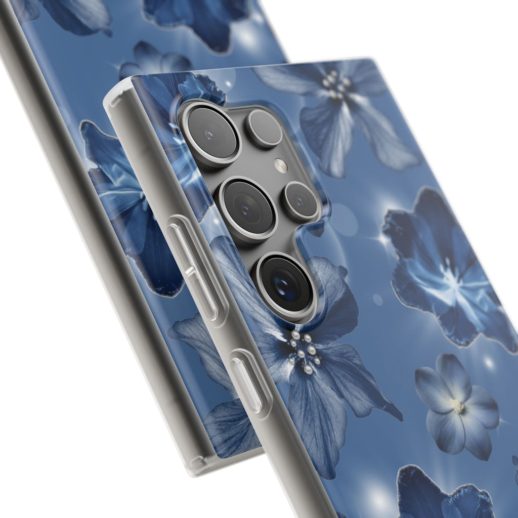 Blue Floral Phone Case — Soft Blue Blossoms Pattern for iPhone