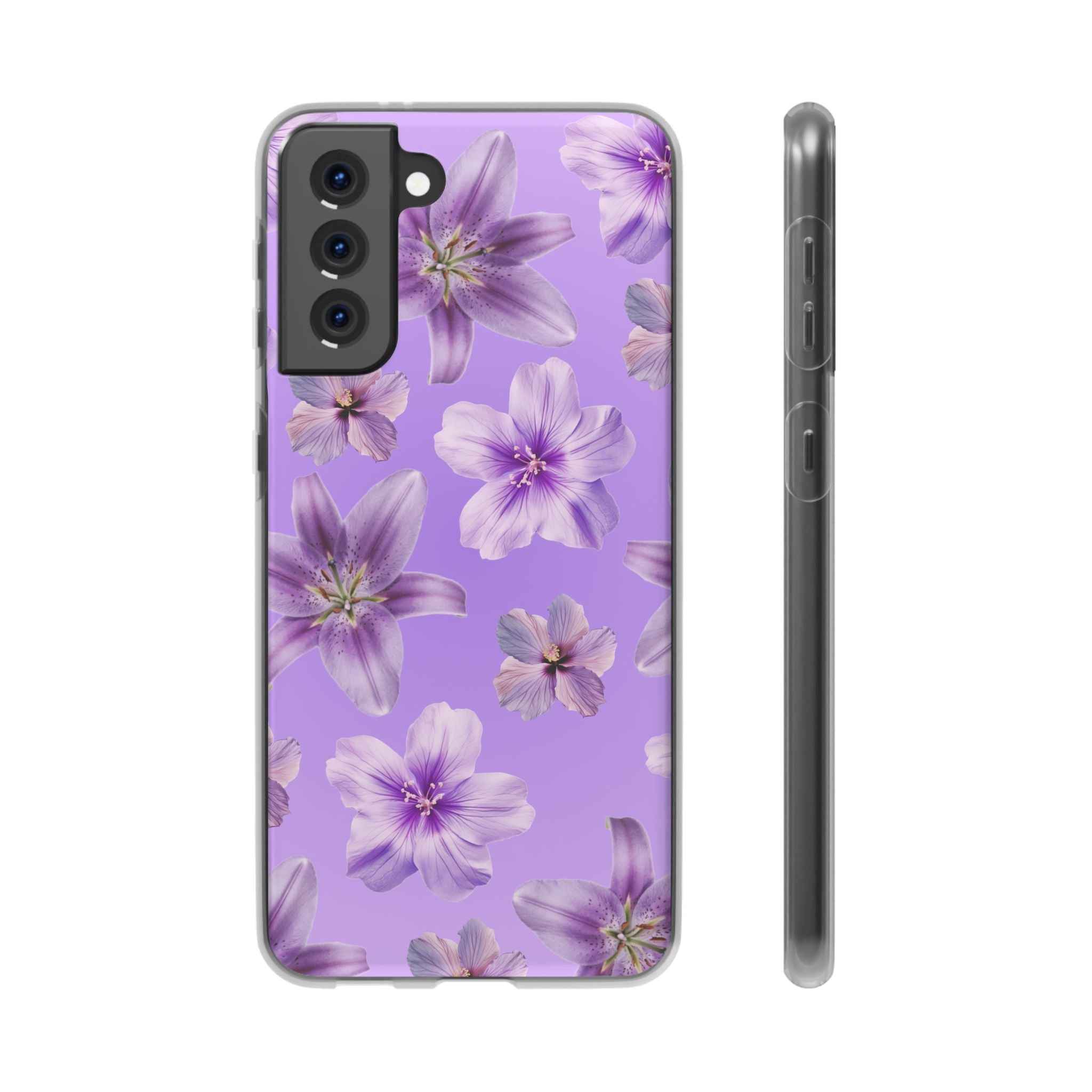 Purple Floral Phone Case — Lavender Blossom Flexi Case