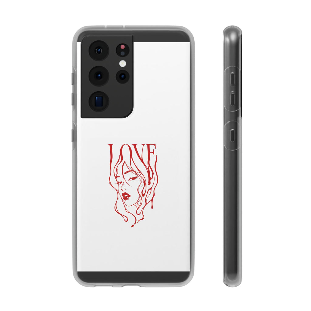 Red Line Art 'LOVE'  Face Design - Flexi Case