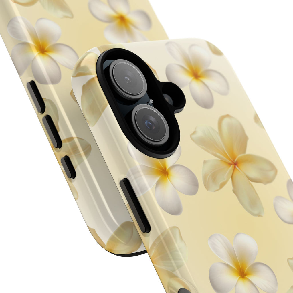 Plumeria Floral Phone Case — Tropical Yellow Hard Phone Cover
