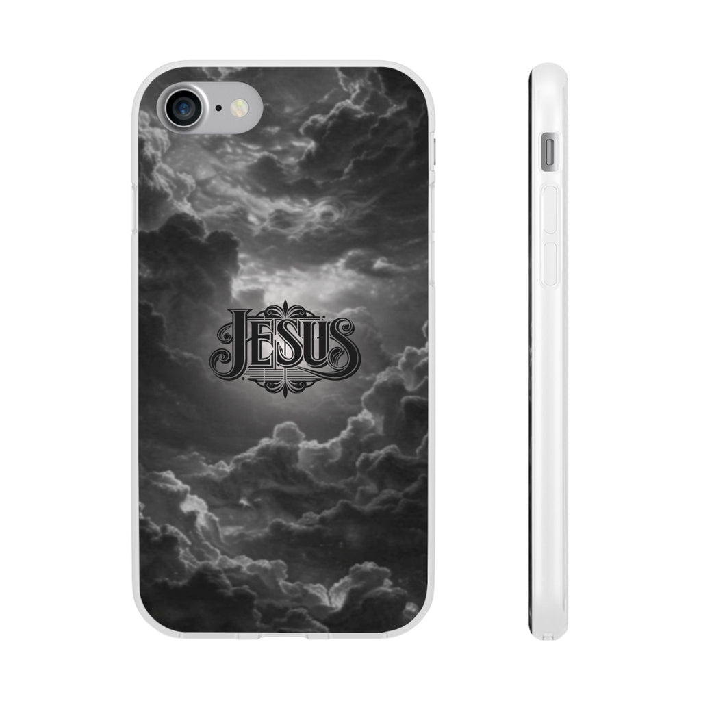 Jesus Cloud Phone Case — Faith-Inspired Flexi Case with 'Jesus' Script