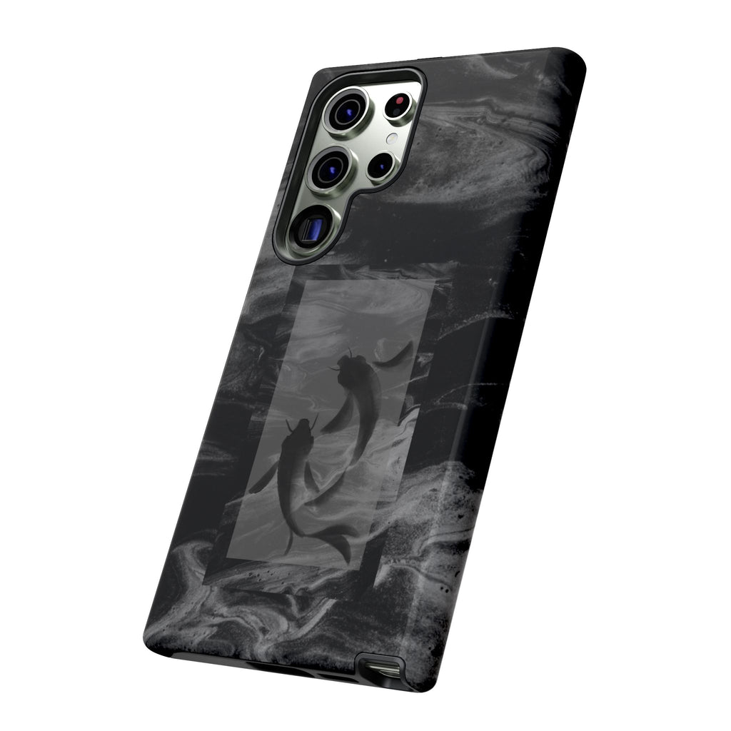 Koi Yin-Yang Marble Phone Case – Black Smoky Art Protection