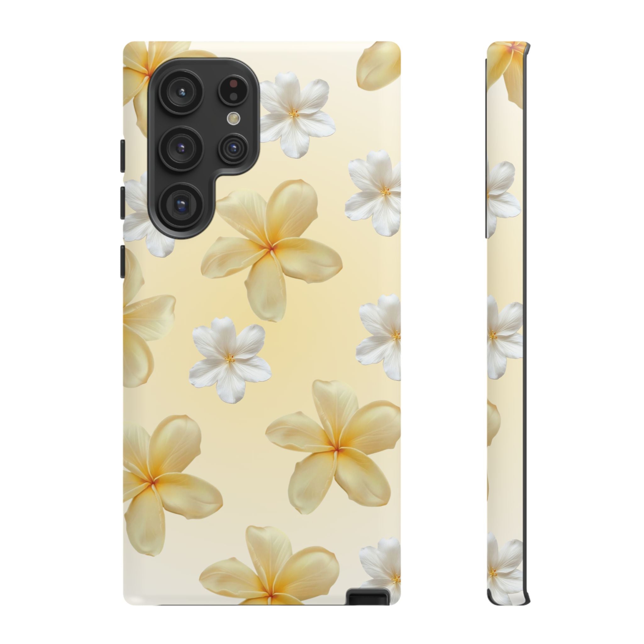 Plumeria Floral Tough Phone Case — Yellow Tropical Protection