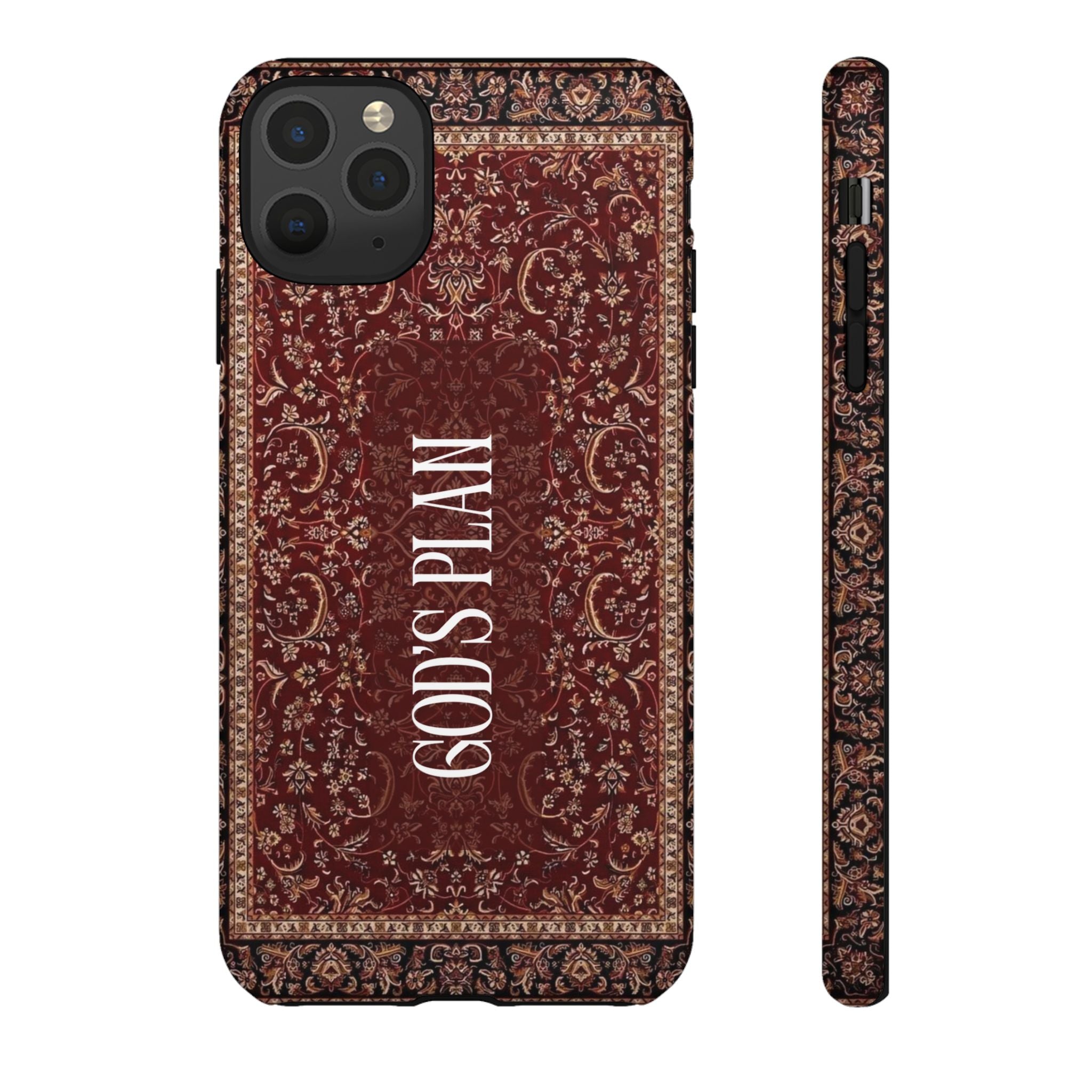 God's Plan — Vintage Tapestry Christian Tough Phone Case | Boho Faith Cover