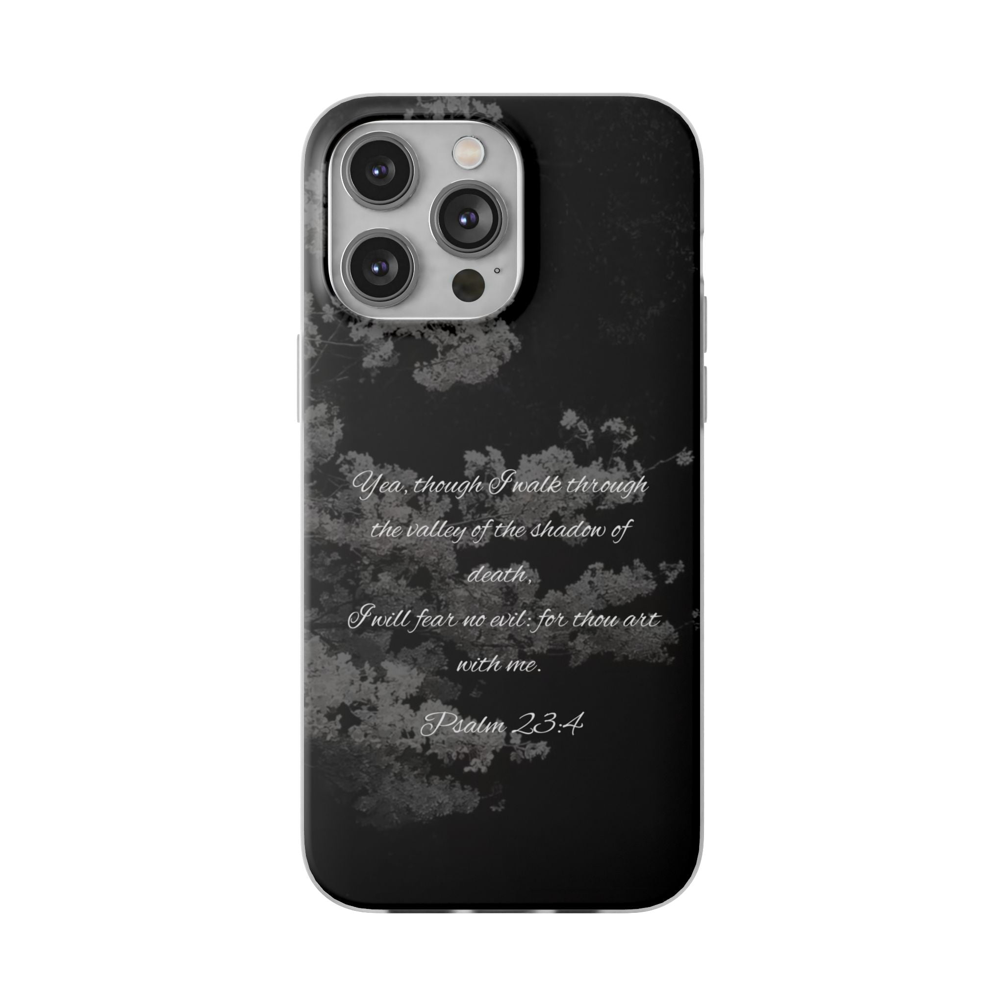 Phone Case — Psalm 23:4 Black Cloudy Faith Design