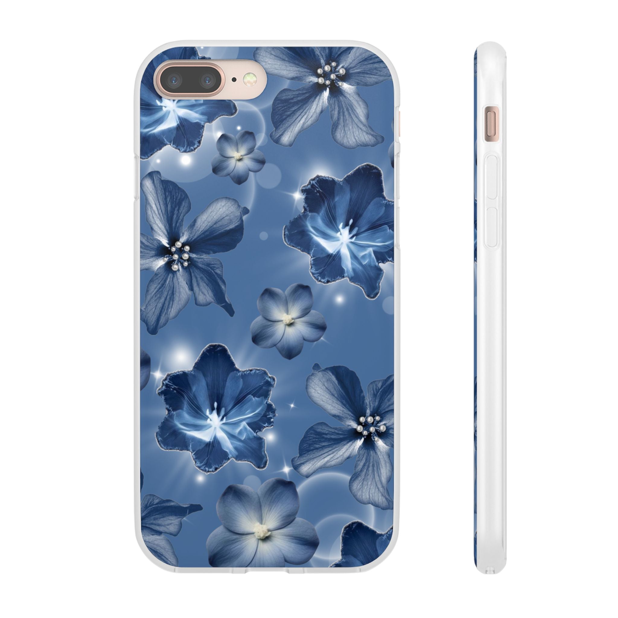 Blue Floral Phone Case — Soft Blue Blossoms Pattern for iPhone