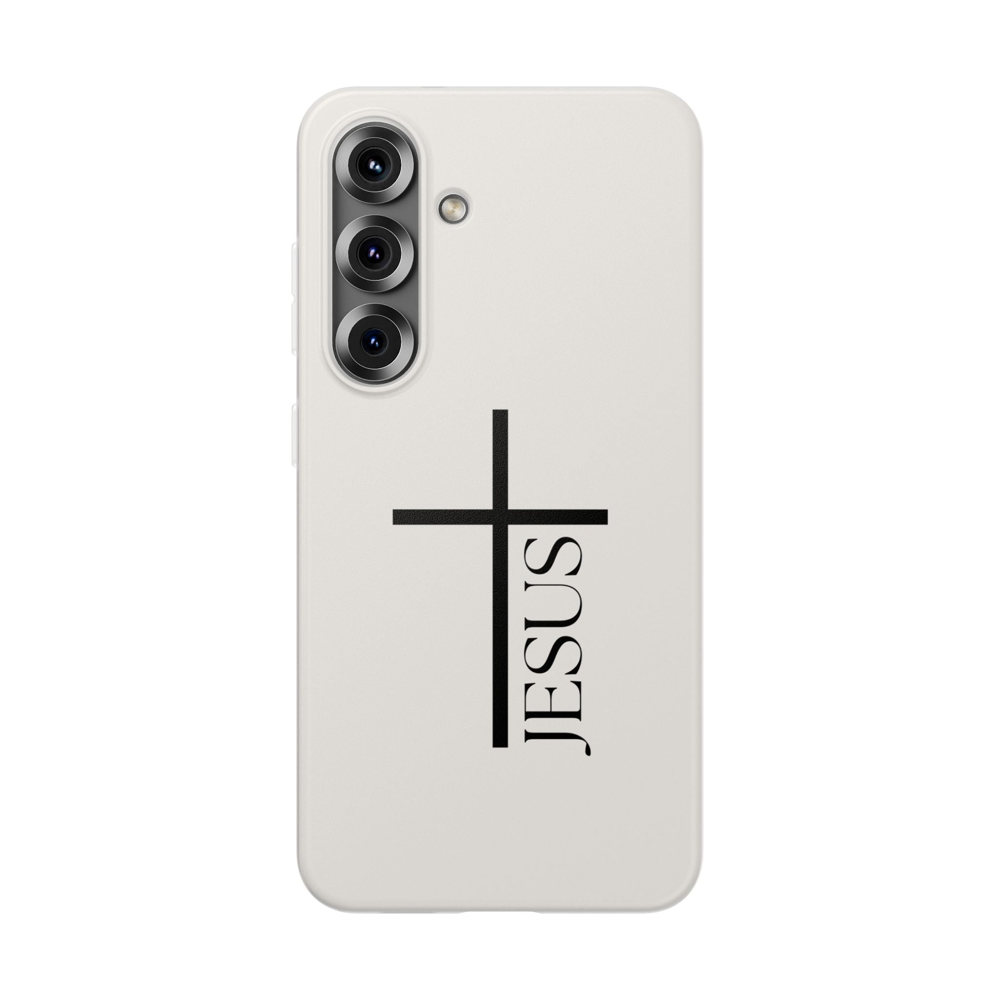 Christian Cross Phone Case - JESUS Vertical Minimalist iPhone Cover