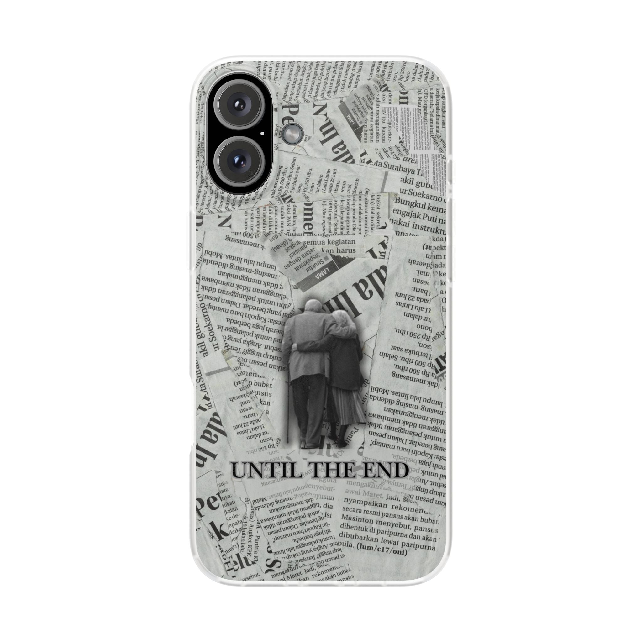 Newspaper Collage 'Until The End' Phone Case - Romantic Vintage iPhone Cover