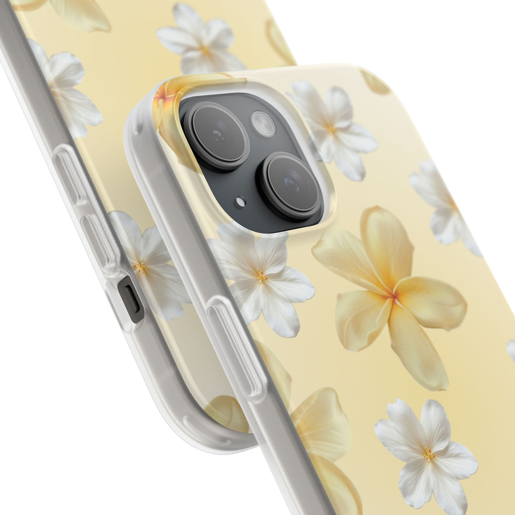 Plumeria Floral Phone Case — Yellow Tropical Flower Protective Case