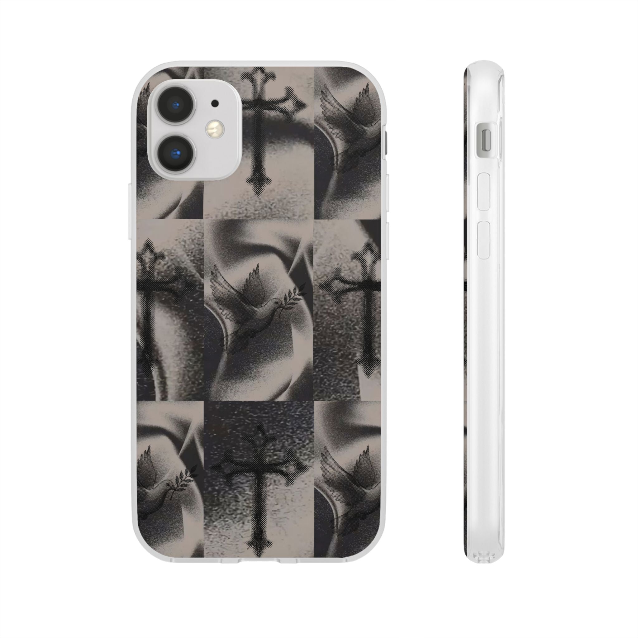 Phone Case — Dove & Cross Checkerboard Design