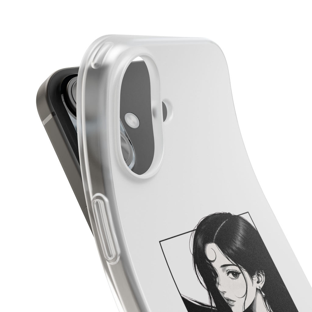 Anime Girl Noir Black Rose Illustration Flexi Case