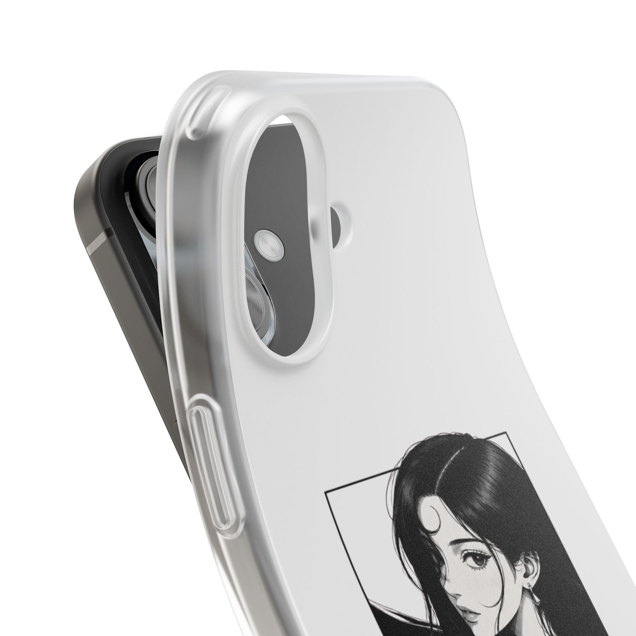 Anime Girl Noir Black Rose Illustration Flexi Case