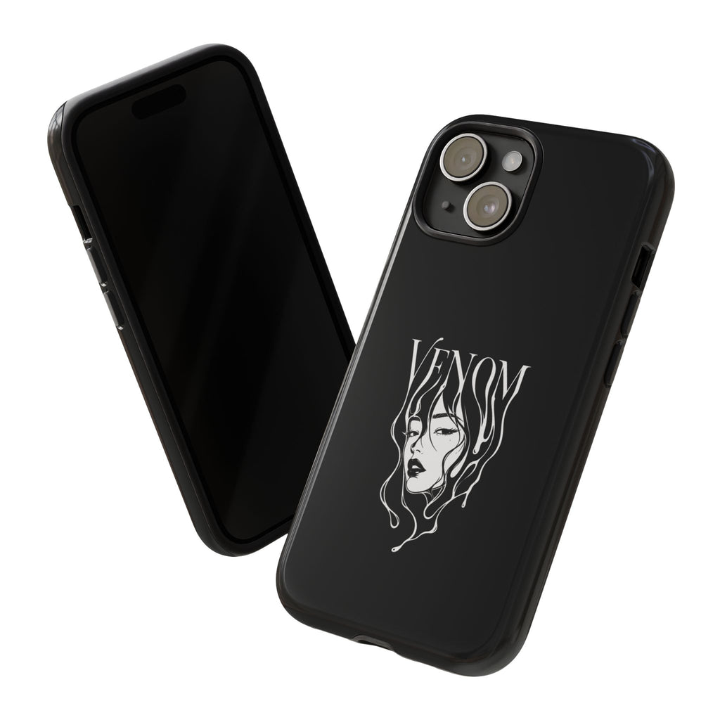 Venom Goth Phone Case — Black Protective Tough Case with Dark Femme Artwork