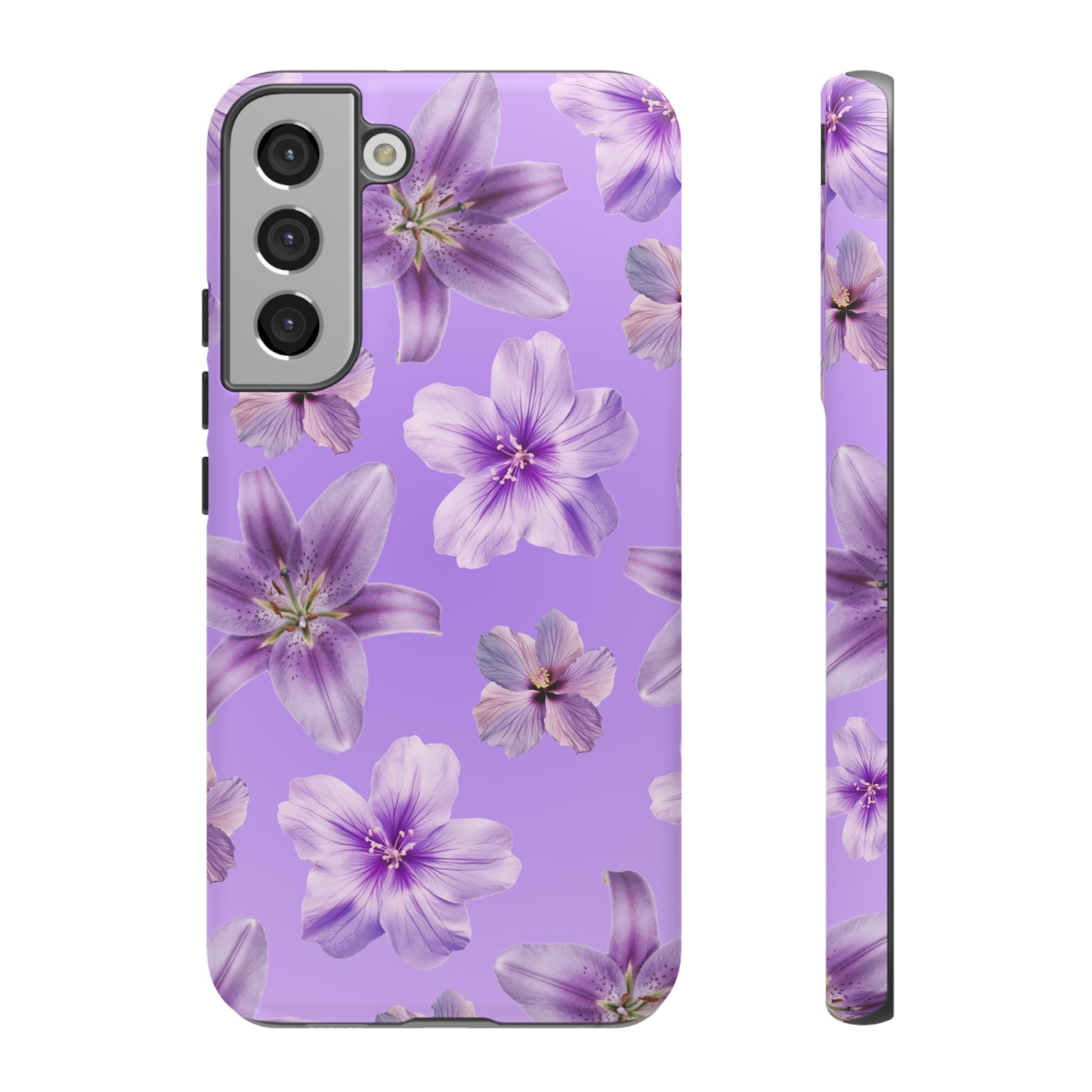 Floral Lavender Tough Phone Case – Purple Blossom Protective Cover