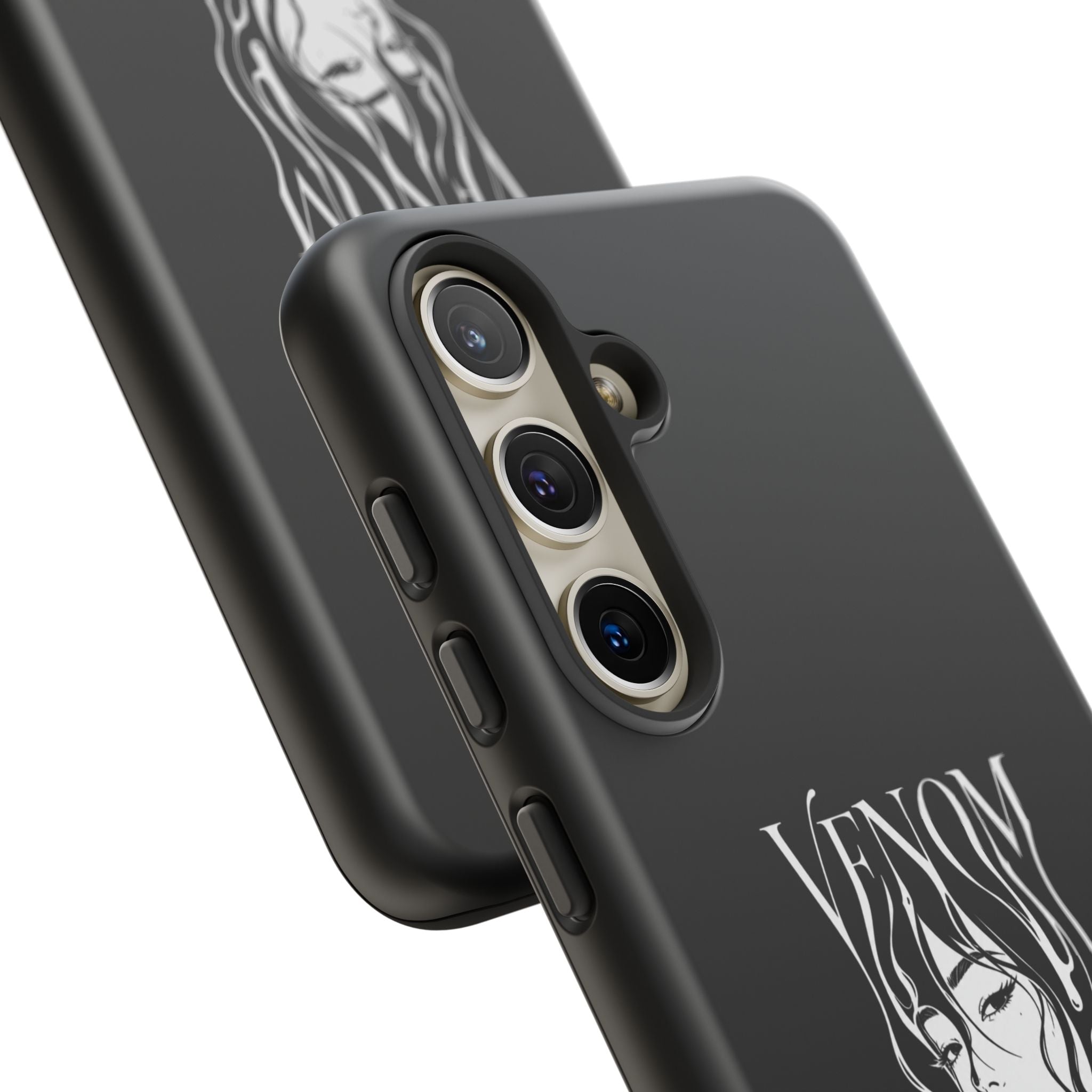 Venom Goth Phone Case — Black Protective Tough Case with Dark Femme Artwork