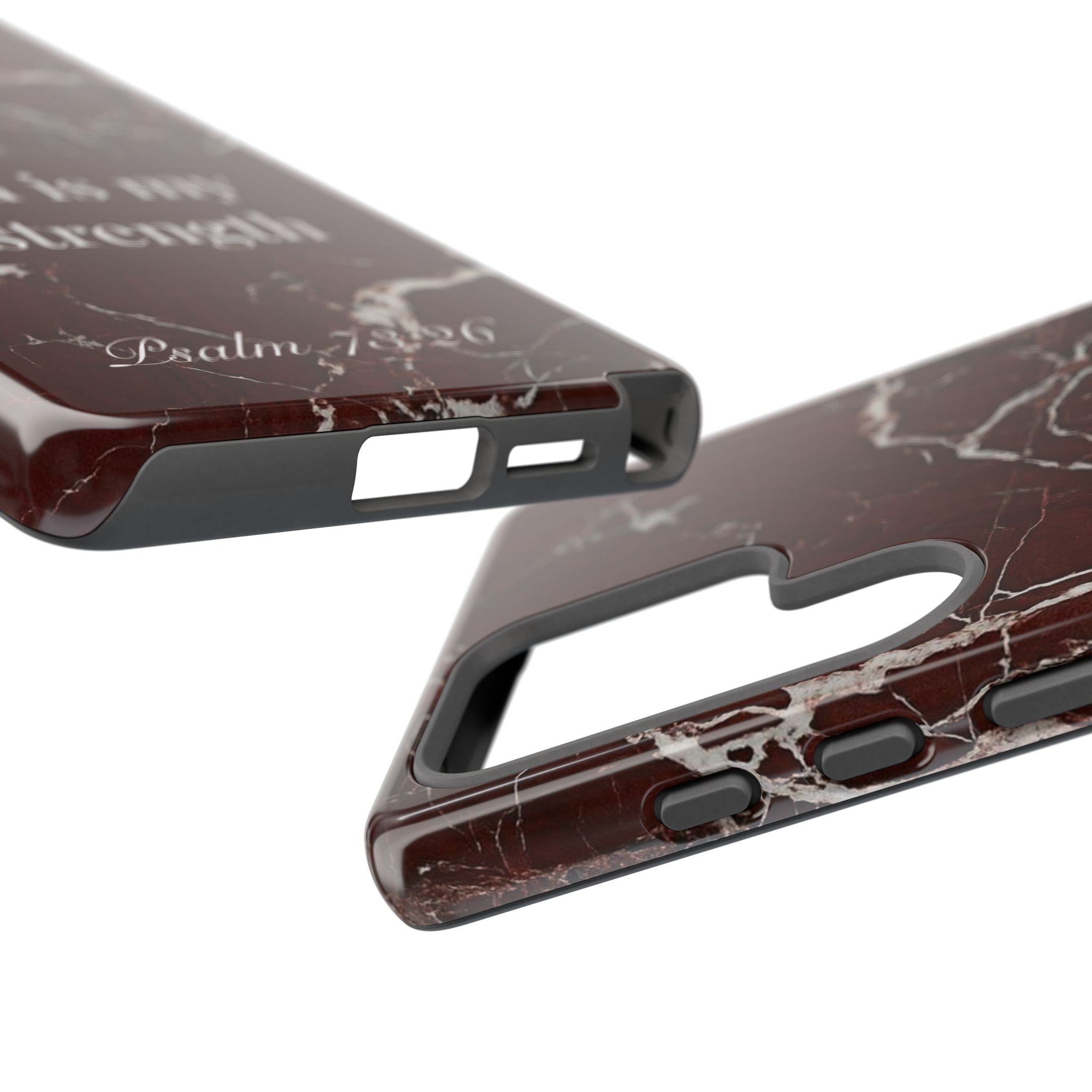 God Is My Strength — Psalm 73:26 Christian Tough Phone Case | Marble Faith Cover