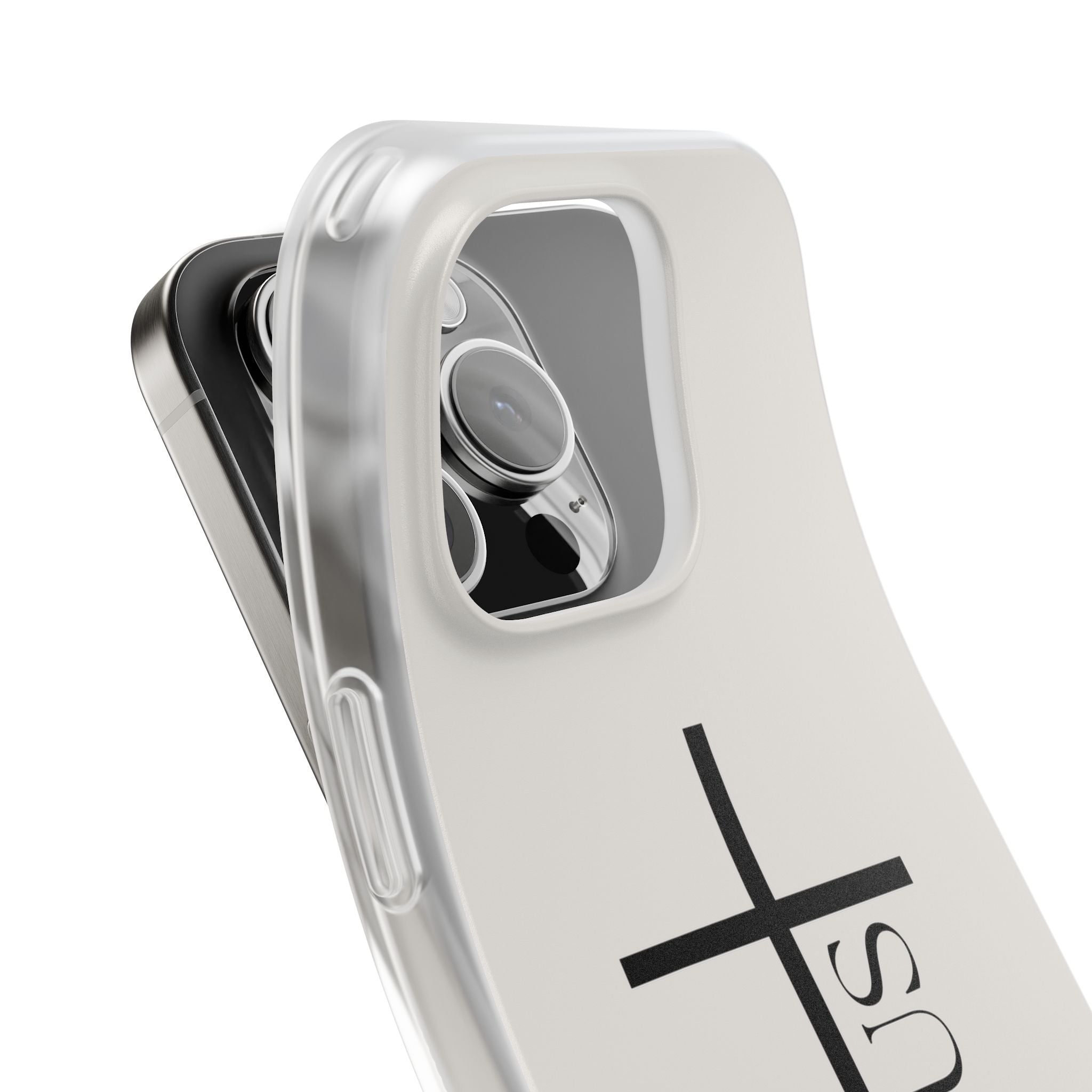 Christian Cross Phone Case - JESUS Vertical Minimalist iPhone Cover