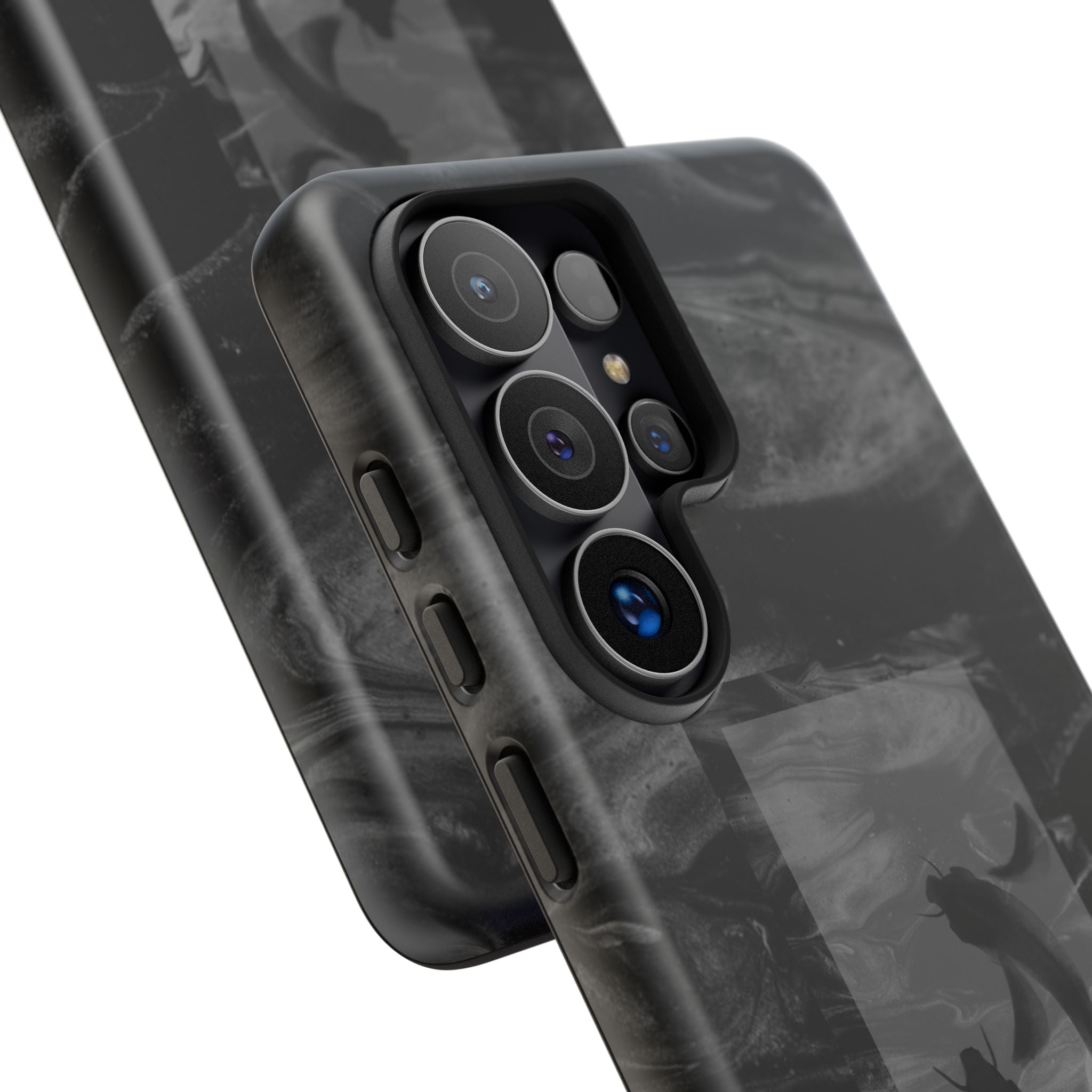 Koi Yin-Yang Marble Phone Case – Black Smoky Art Protection