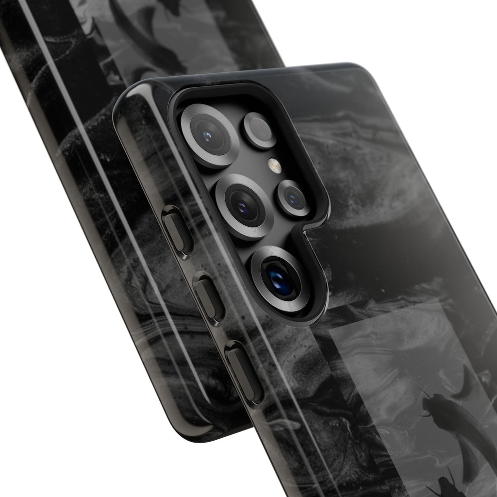Koi Yin-Yang Marble Phone Case – Black Smoky Art Protection