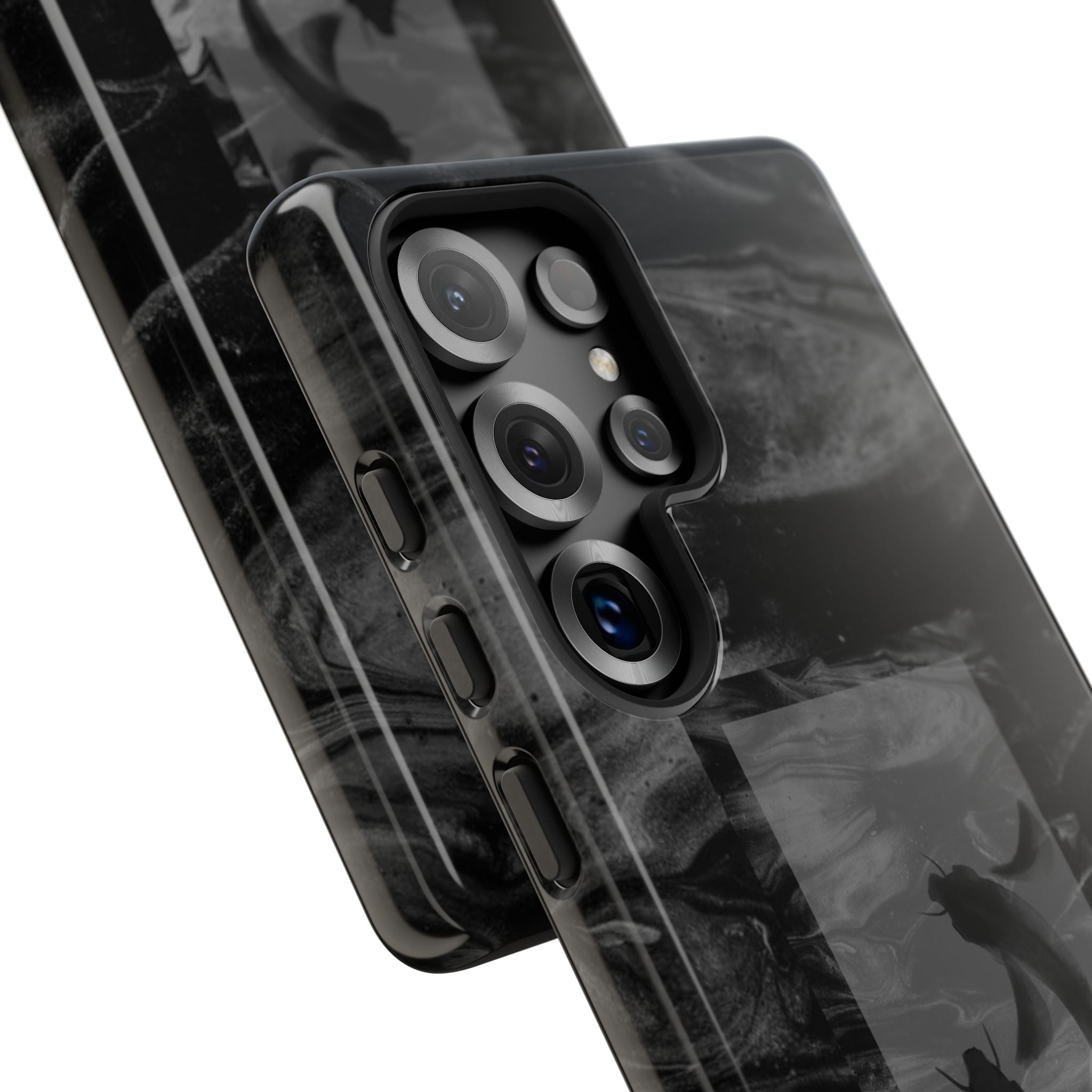 Koi Yin-Yang Marble Phone Case – Black Smoky Art Protection