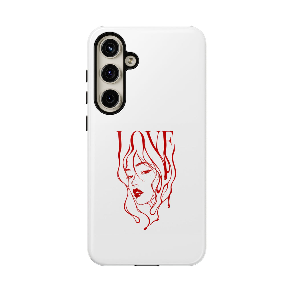 Red Line Art 'Love' Face Design - Tough Case