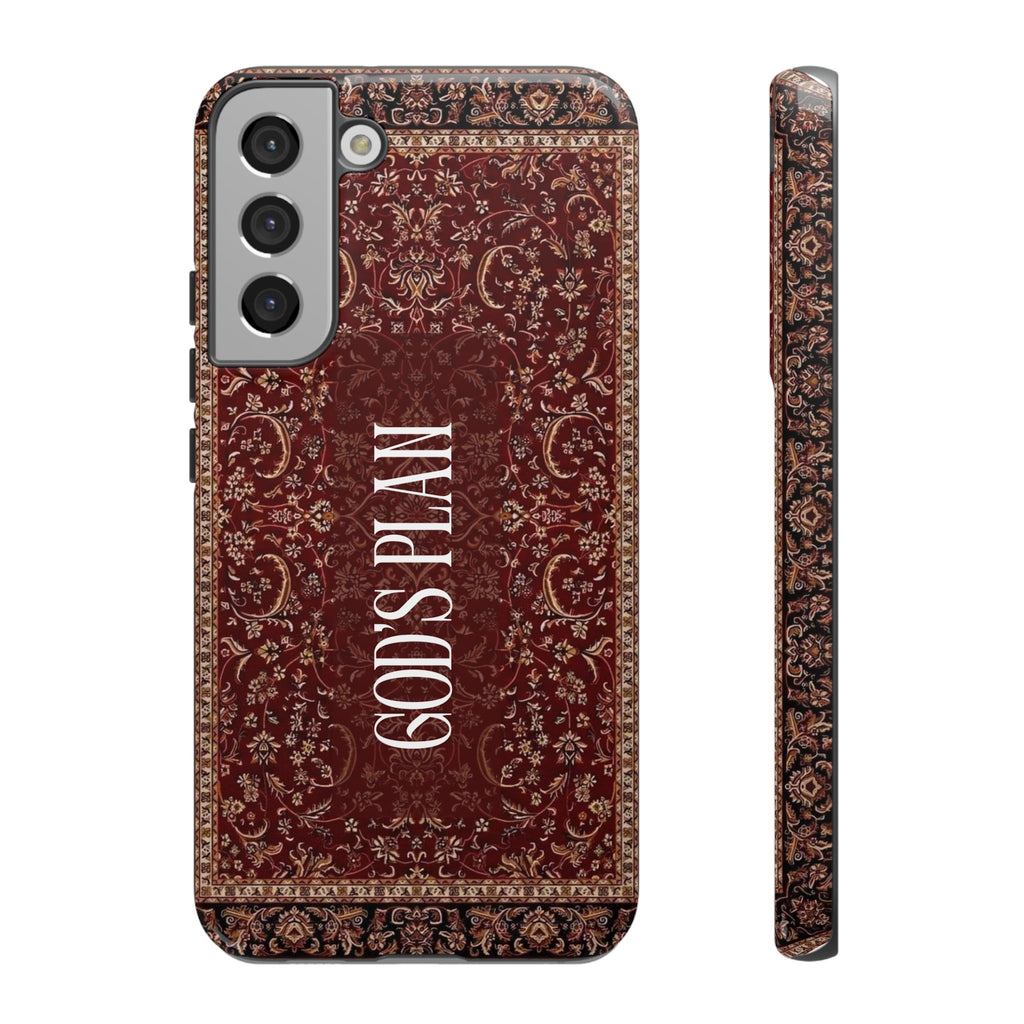 God's Plan — Vintage Tapestry Christian Tough Phone Case | Boho Faith Cover
