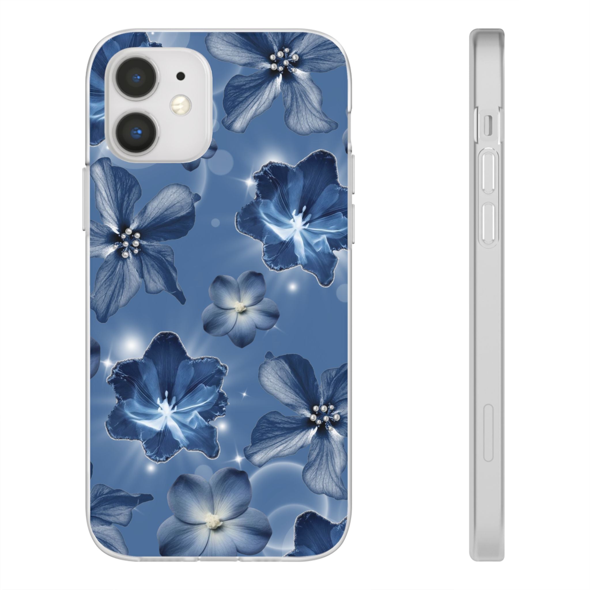 Blue Floral Phone Case — Soft Blue Blossoms Pattern for iPhone
