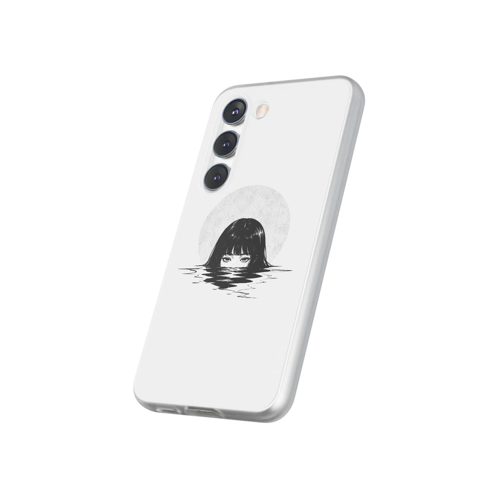 Minimalist Creepy Girl Moon Design