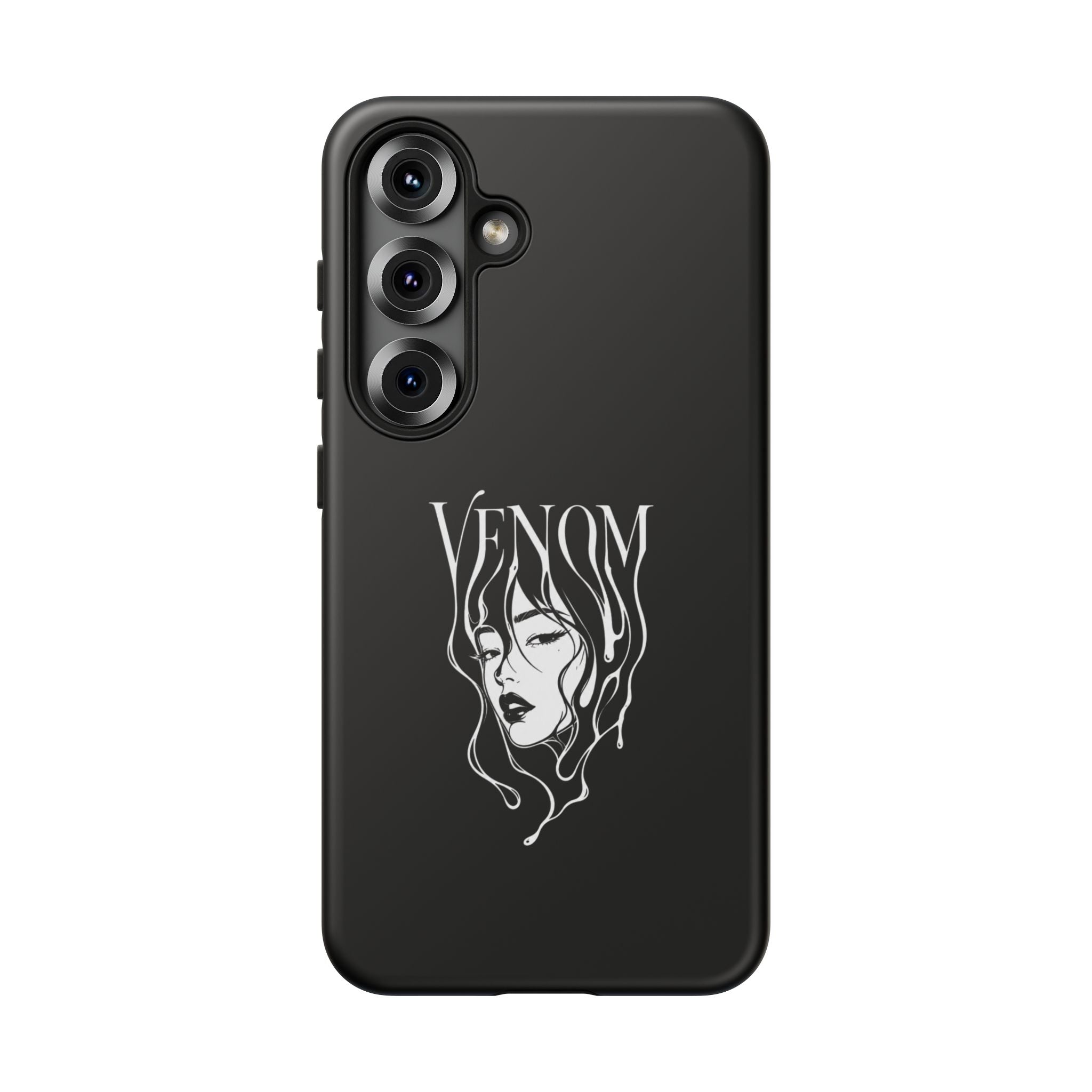 Venom Goth Phone Case — Black Protective Tough Case with Dark Femme Artwork