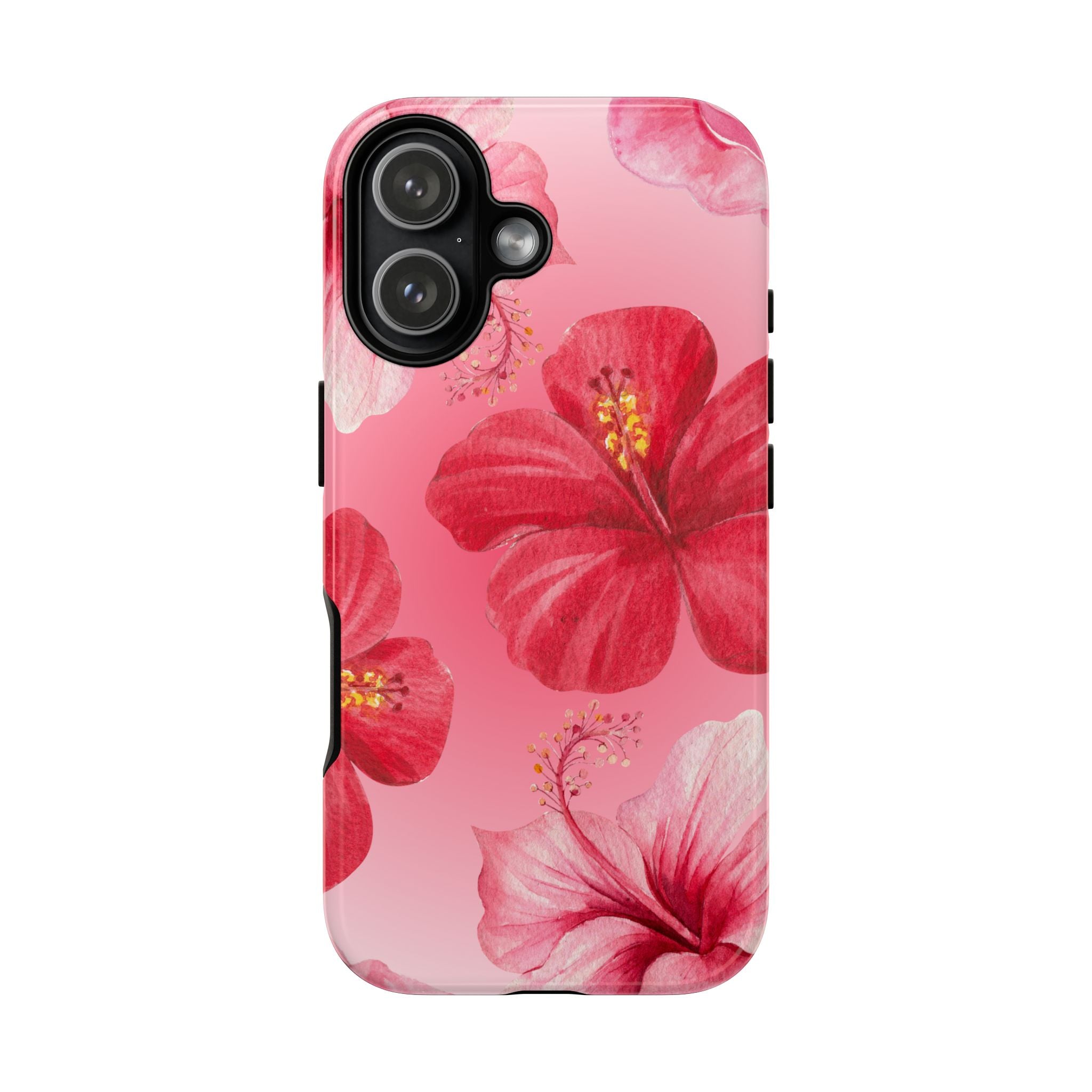 Hibiscus Pink Tough Phone Case — Floral Tropical Protective Cover