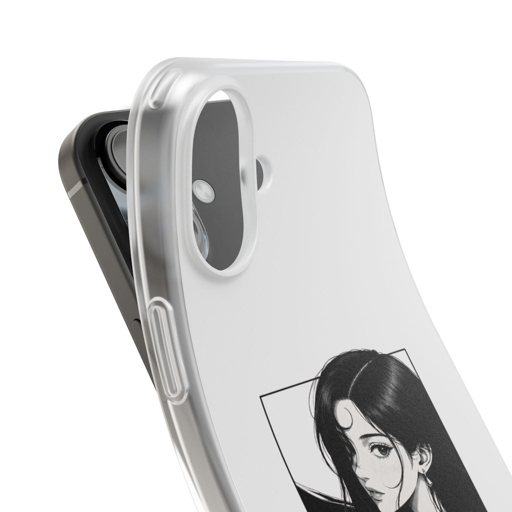 Anime Girl Noir Black Rose Illustration Flexi Case