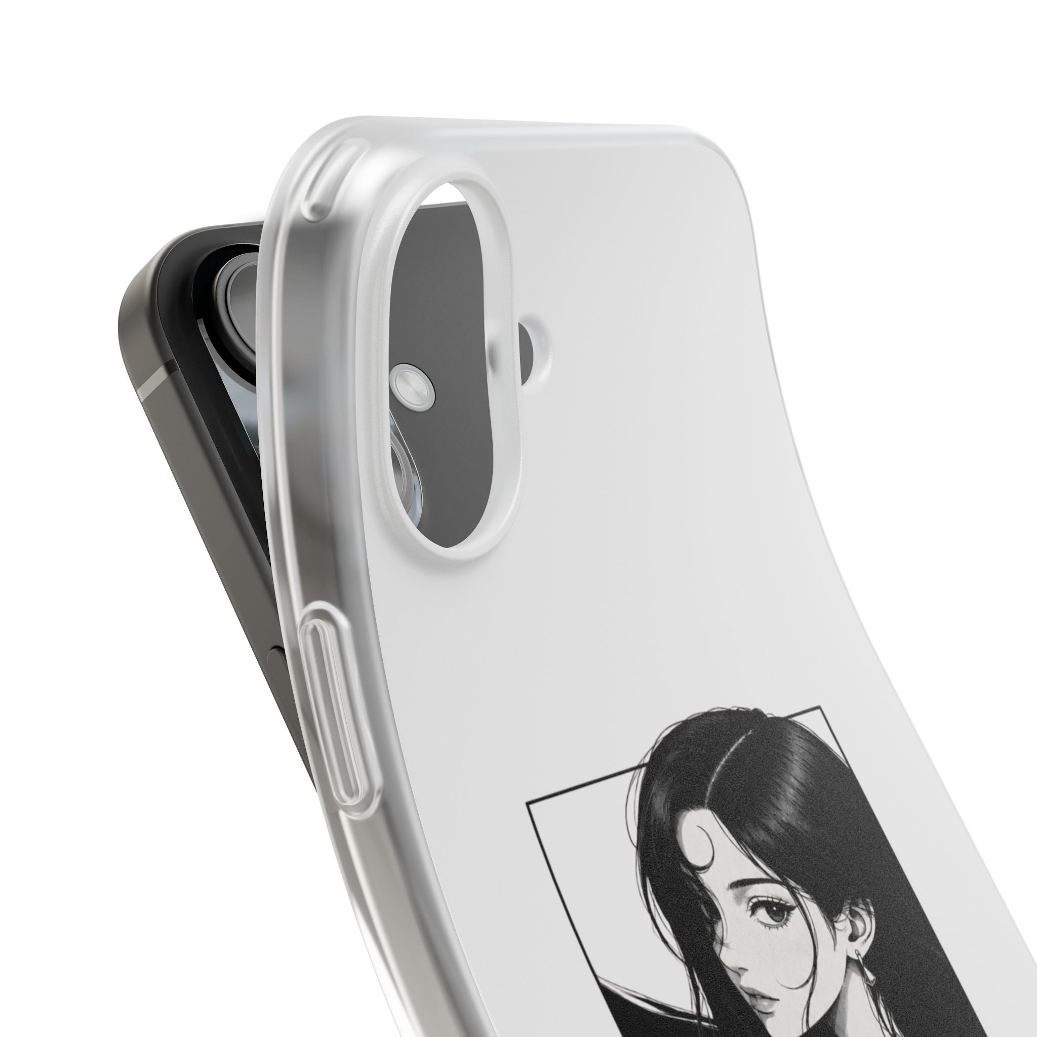Anime Girl Noir Black Rose Illustration Flexi Case