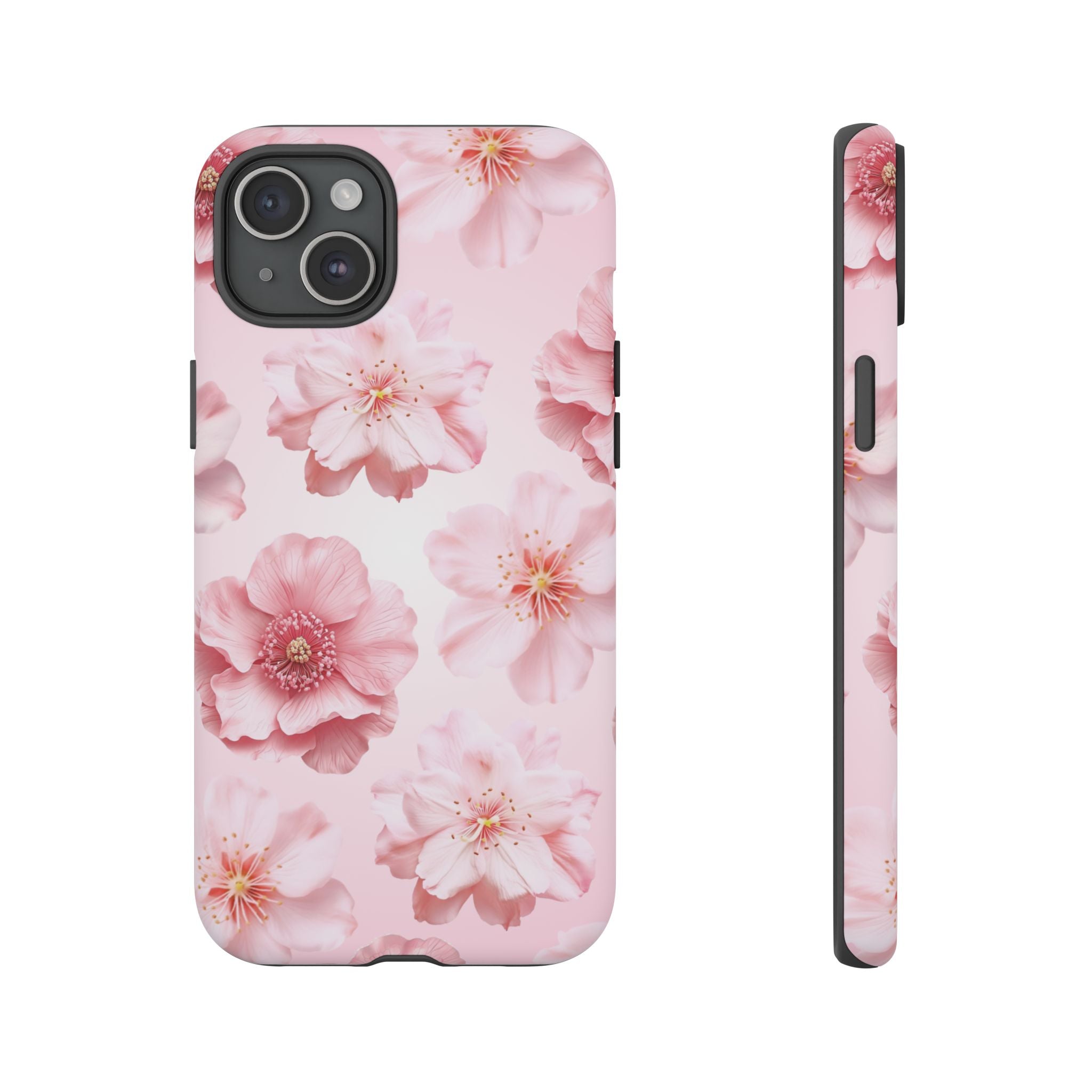 Pink Floral Tough Phone Case — Protective Sakura Blossom Design